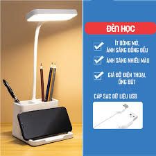 ĐÈN BÀN CÓ ỐNG CẮM BÚT TIỆN DỤNG 